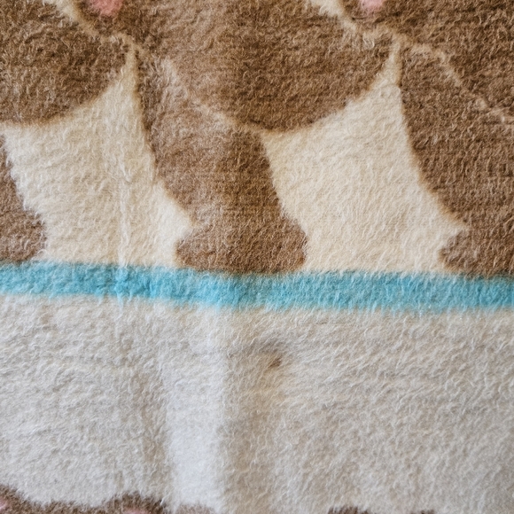 Biederlack Vintage Dancing Teddy Bear Acrylic Blanket Made in USA 54" x 72" - Picture 2 of 12